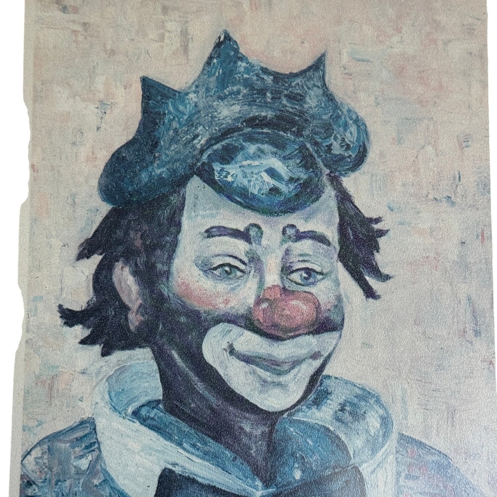 Vintage Michele Signed‎ Clown Art Print Framed Blue White Circus Art - Picture 3 of 5